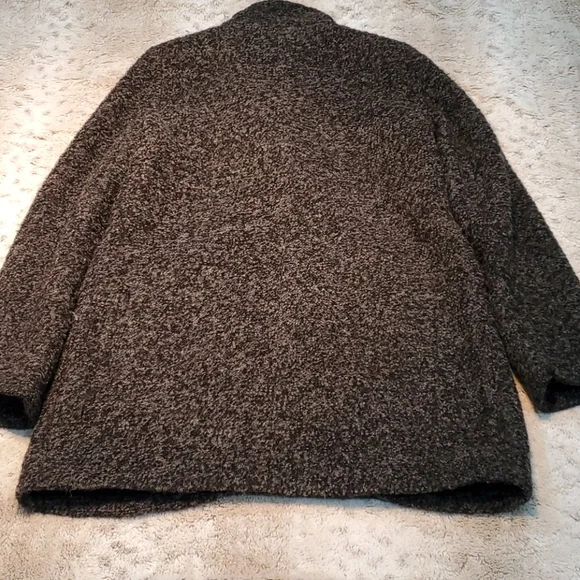 Etam Paris Dark Grey Black Wool Blend Double Breasted Button Up Pea Coat Size M - Picture 6 of 7